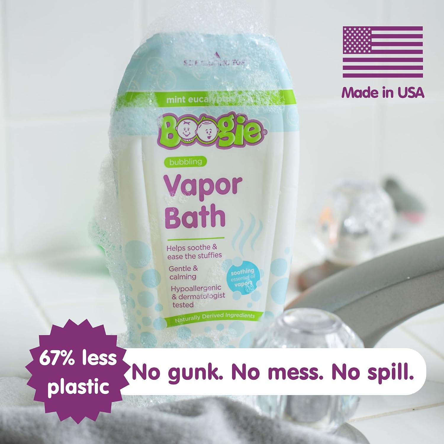 Boogie Kids Vapor Bubble Bath - Mint Eucalyptus - 16 oz