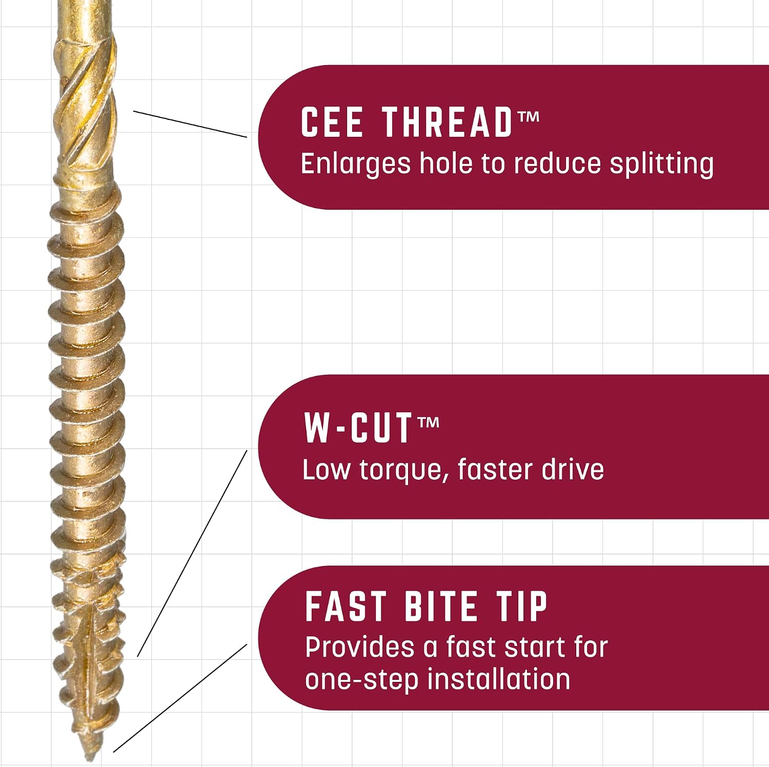 GRK Fasteners R4™ #10 x 3-1/8" Multi-Purpose Framing Screws, 630 PCS