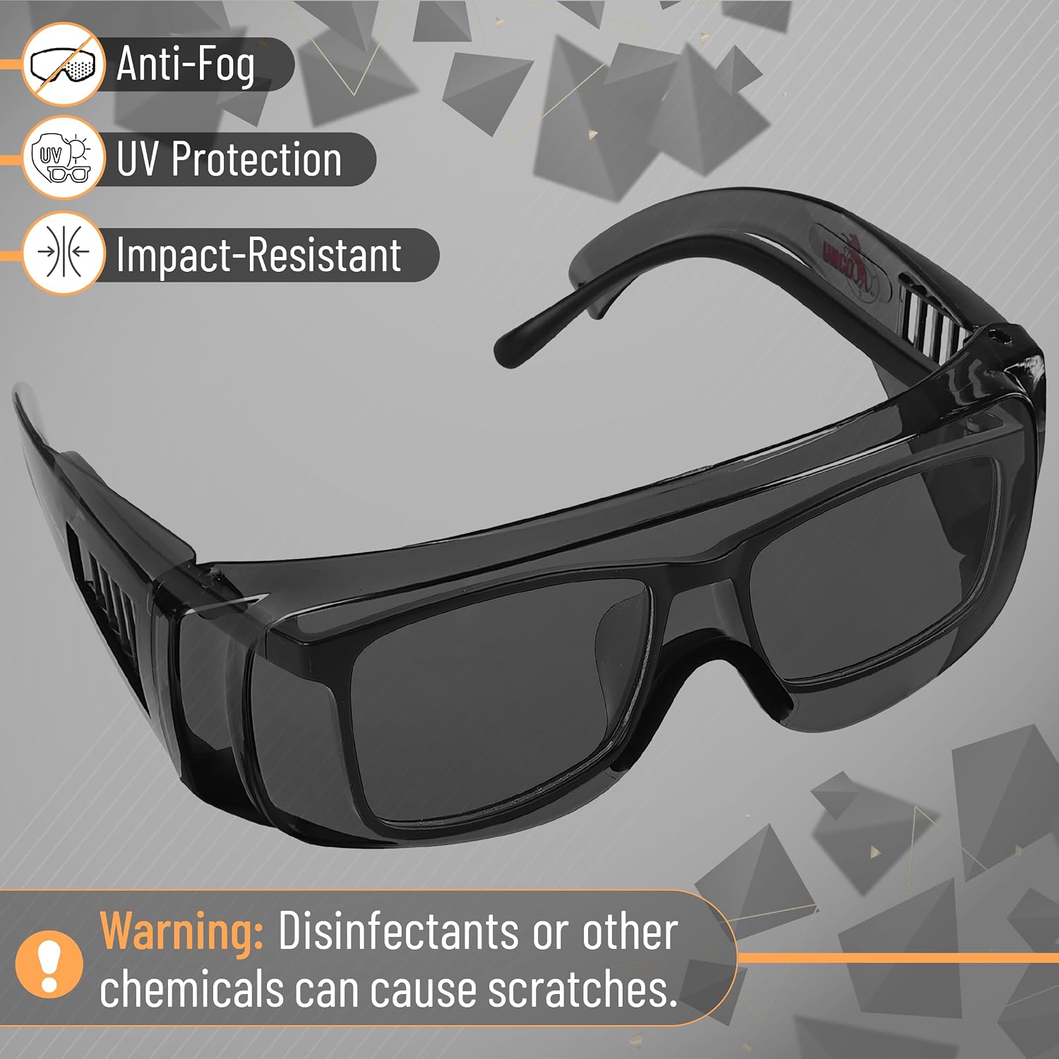 UNCO- Safety Goggles Over Glasses, Protective Goggles, Anti Fog, Work, Safety Glasses Over