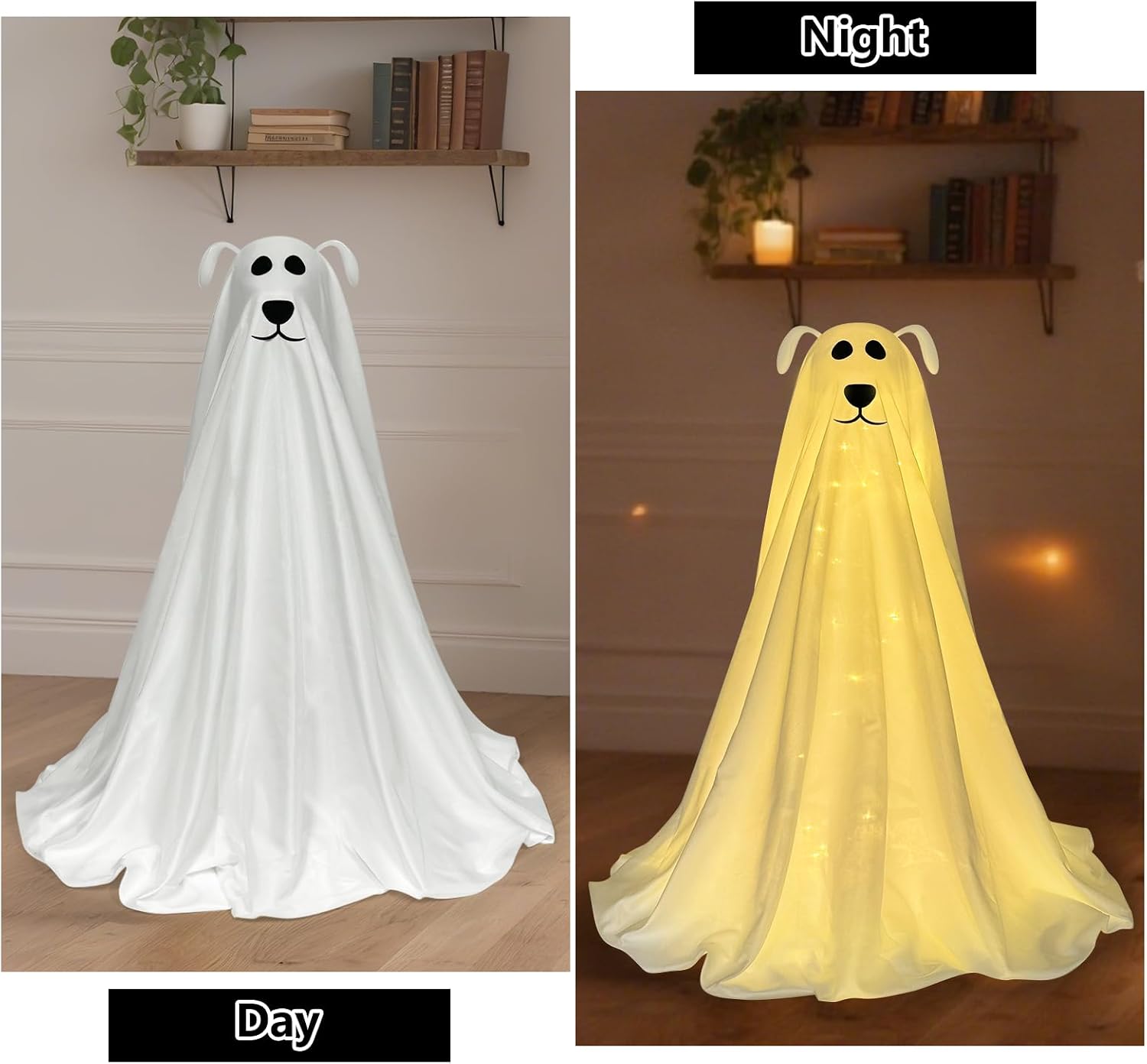 Halloween Decorations, 2.5FT Light Up Halloween Ghost Dog with Remote
