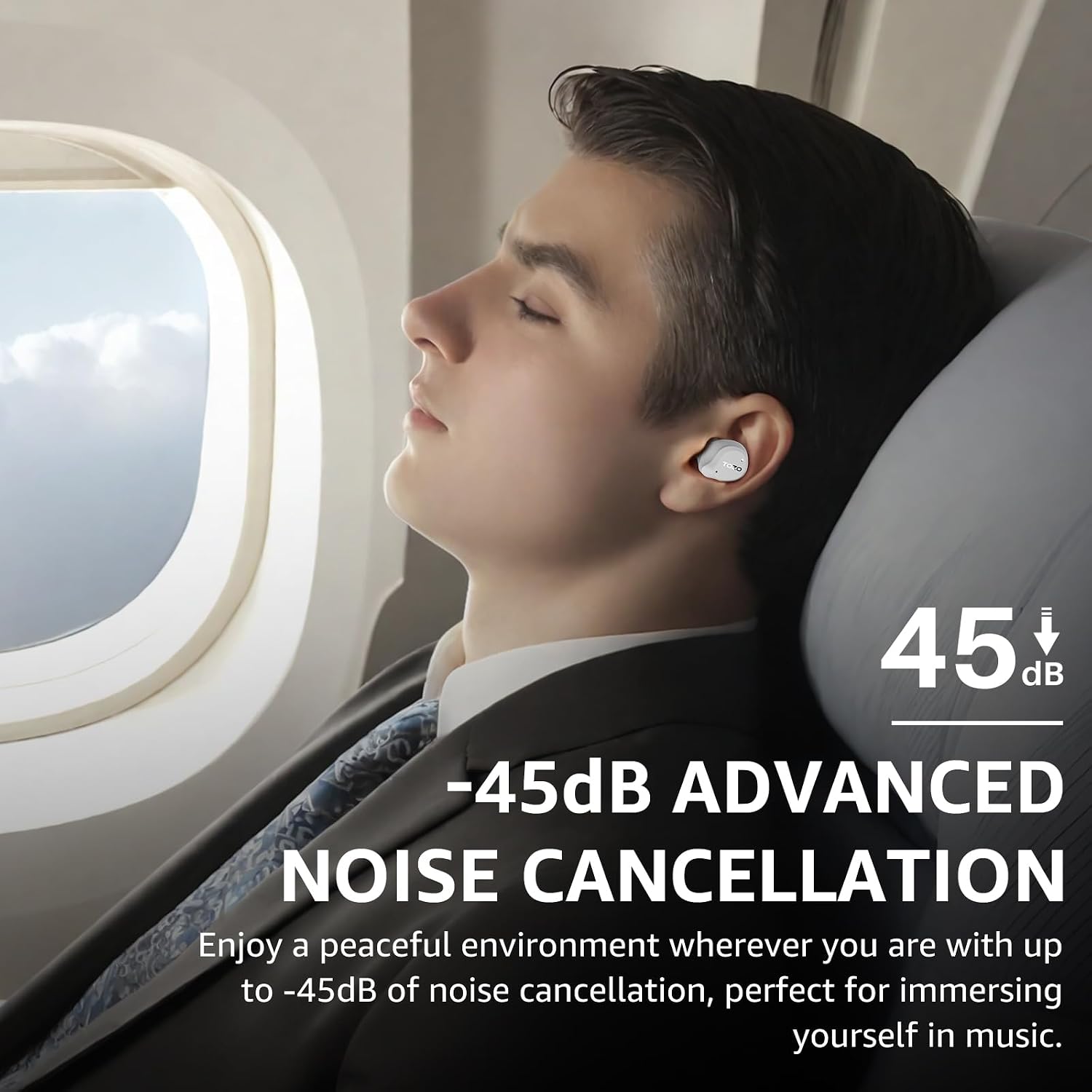 TOZO NC9 Hybrid Active Noise Cancelling Wireless Earbuds, 60H, LED Display
