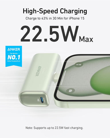 Anker Nano Power Bank,5,000mAh Portable Charger, Built-in USB-C Connector