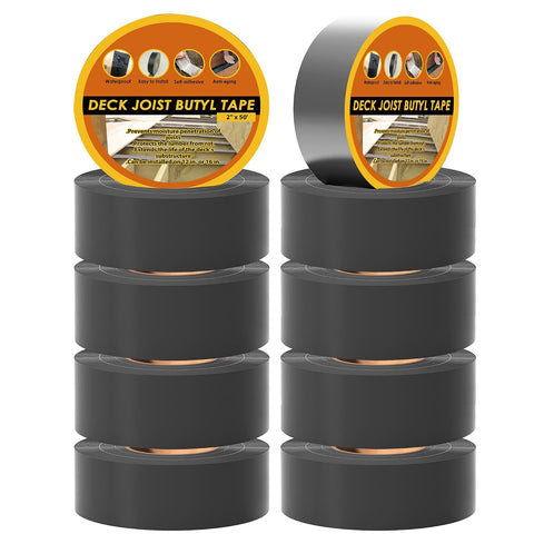 Butyl Joist Tape for Decking 2''×50', 10 Rolls Waterproof Deck Tape