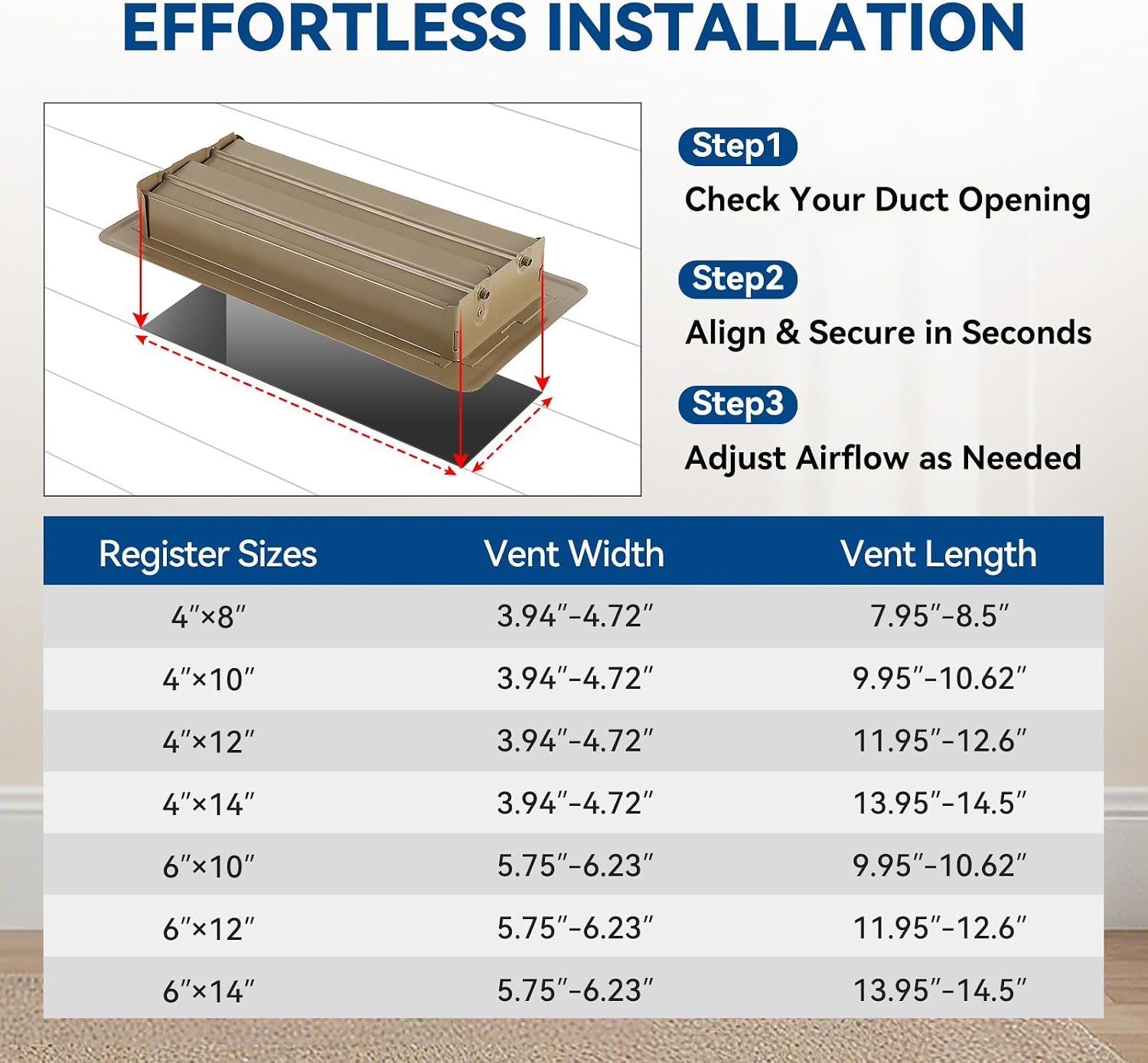 6" x 10" Floor Register Vent Covers 2Pack, Brown Floor Vent