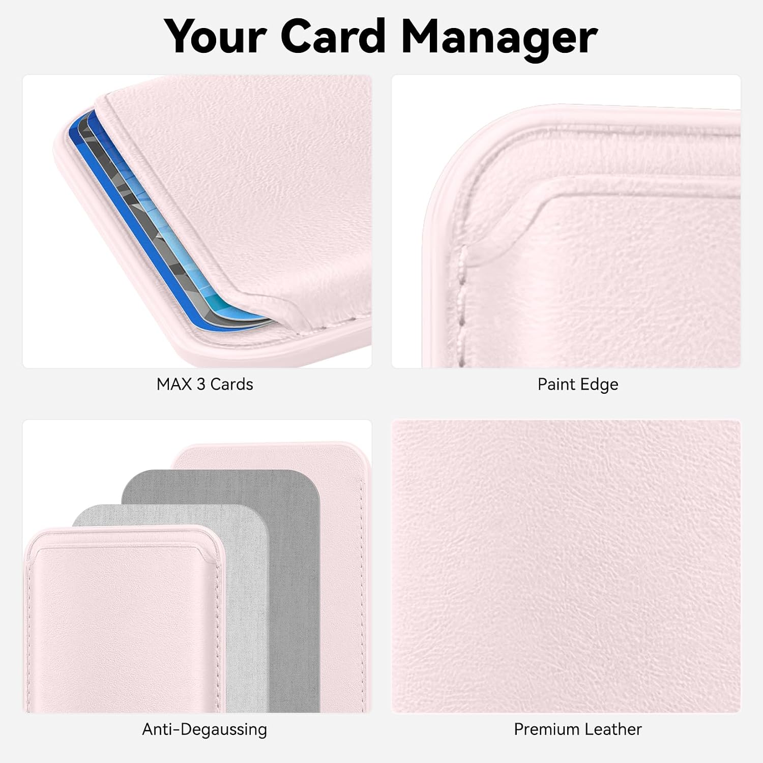 Magnetic Wallet Cell Phone Card Holder for Phone Case with Mag-Safe