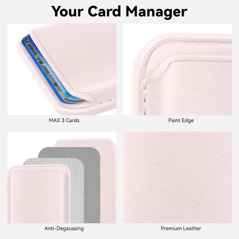 Magnetic Wallet Cell Phone Card Holder for Phone Case with Mag-Safe