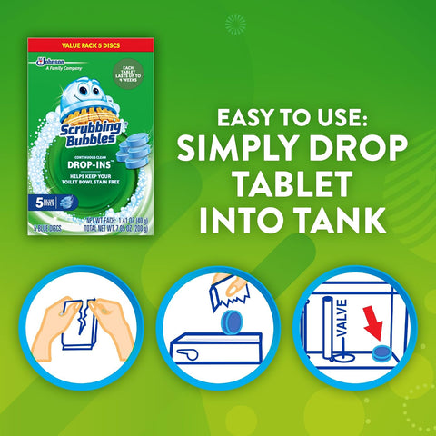 Scrubbing Bubbles Continuous Clean Toilet Tank Drop-Ins, 5 Count