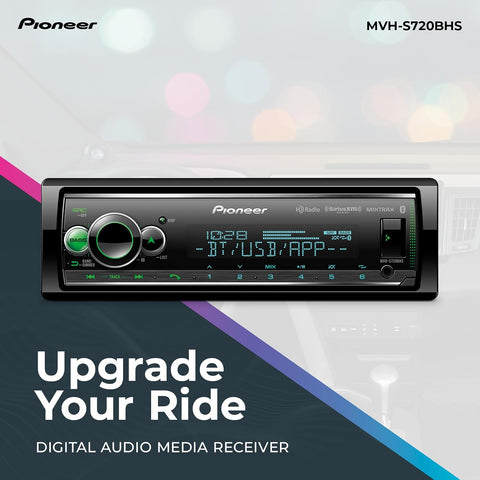 Pioneer MVH-S720BHS 1-Din Car Stereo with Bluetooth, USB, HD Radio