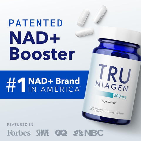 TRU NIAGEN NAD+ Supplement, Nicotinamide Riboside 300mg, 30 Daily Servings