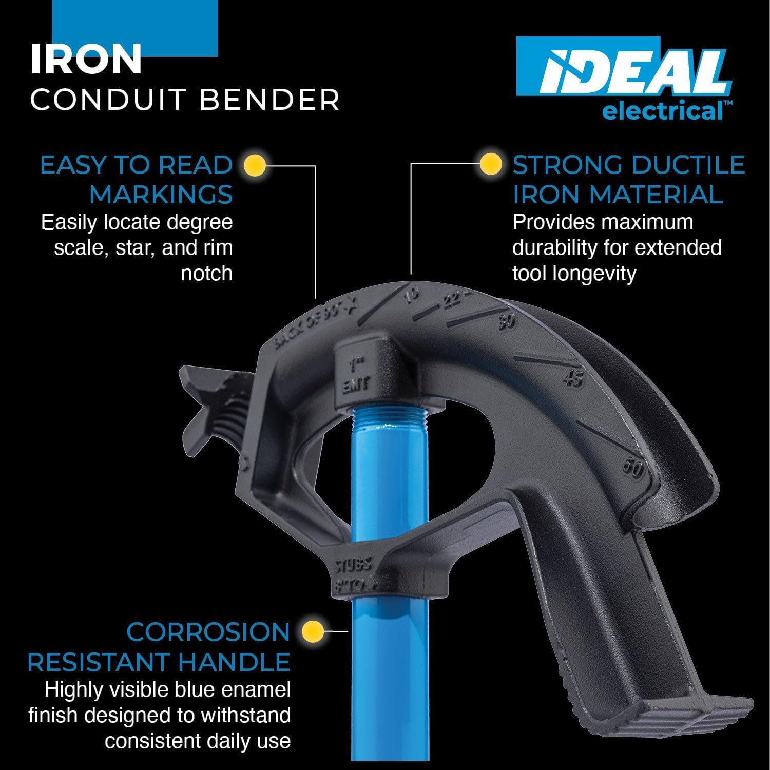 IDEAL Electrical Ductile Iron Conduit Bender, 74-028, 1 in. EMT