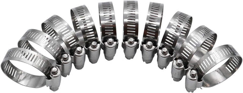 ROADFORMER 2 inch Hose Clamp Full Stainless Steel: 40mm - 64mm, 10 Pack
