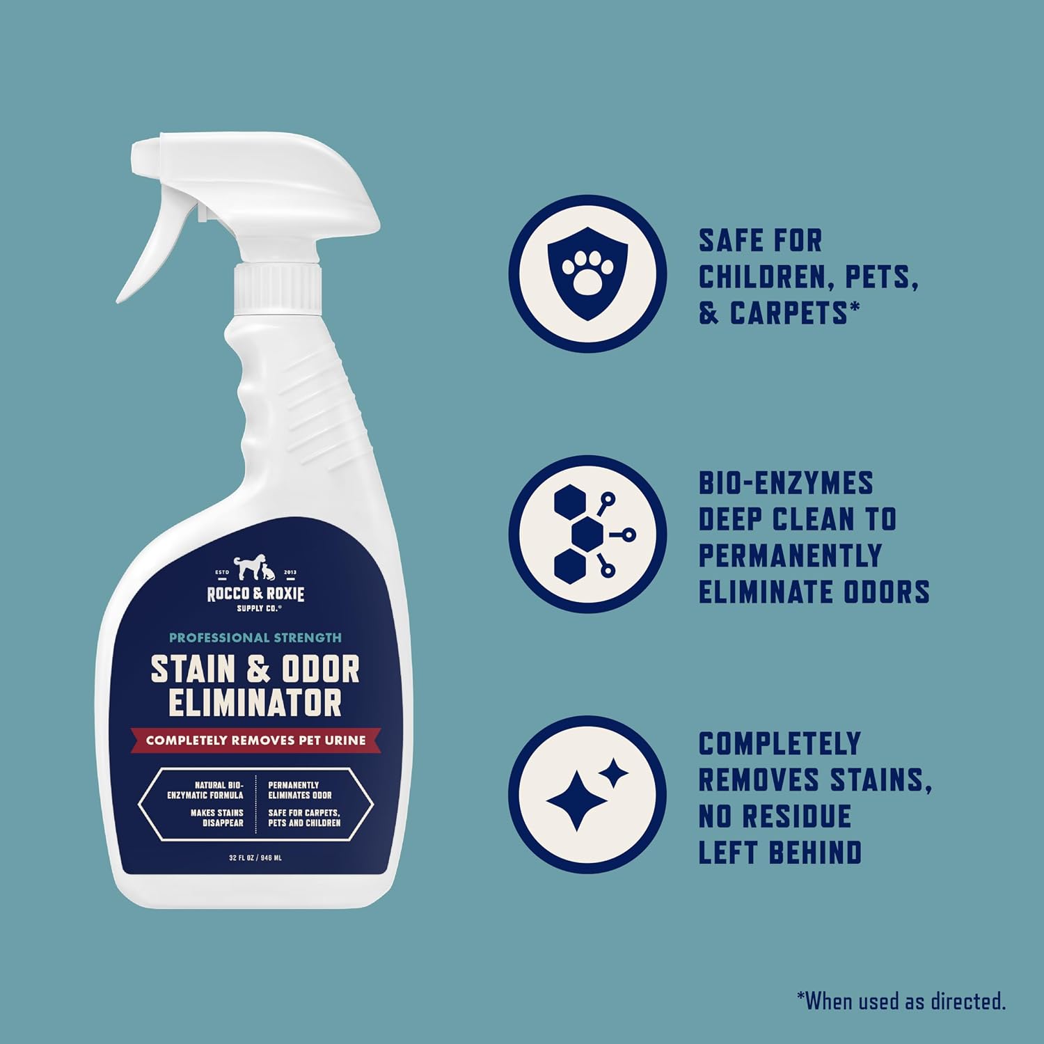 Rocco & Roxie Enzyme Stain & Odor Eliminator, 32 Fl Oz