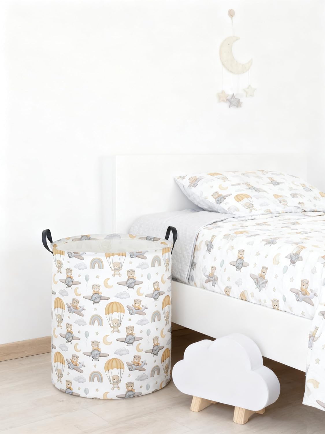 Kids Laundry Hamper,Animal Laundry Basket Collapsible Bear Storage Baskets for Home Decor,Office,Home Organizer,(Airplane Bear