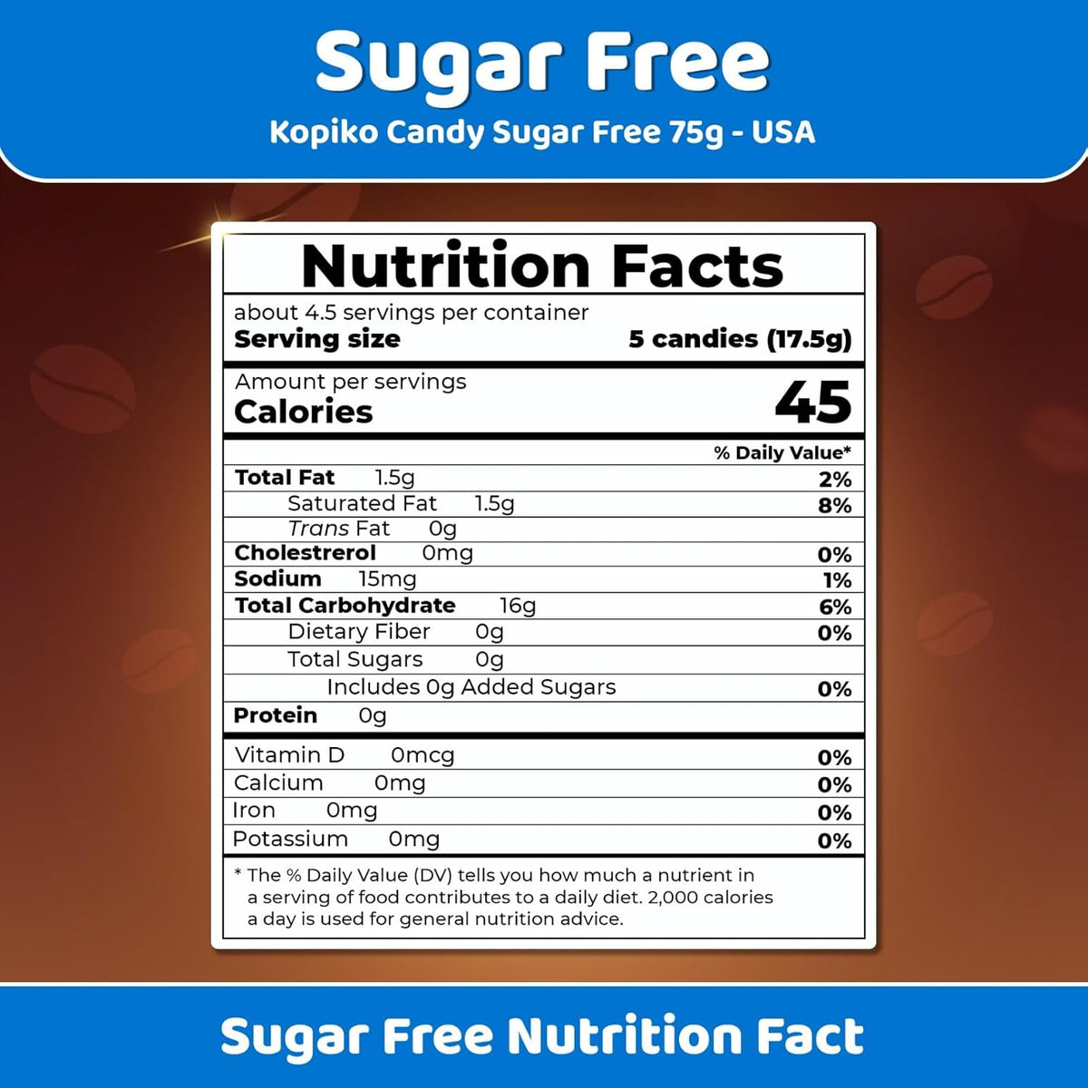 Kopiko Sugar Free Coffee Candy – Bold-Tasty Hard Candy from Indonesia with Real Coffee Extract – A Satisfying Boost for On-the-Go Energy (4.23oz)