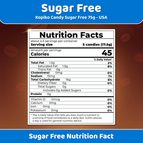 Kopiko Sugar Free Coffee Candy – Bold-Tasty Hard Candy from Indonesia with Real Coffee Extract – A Satisfying Boost for On-the-Go Energy (4.23oz)