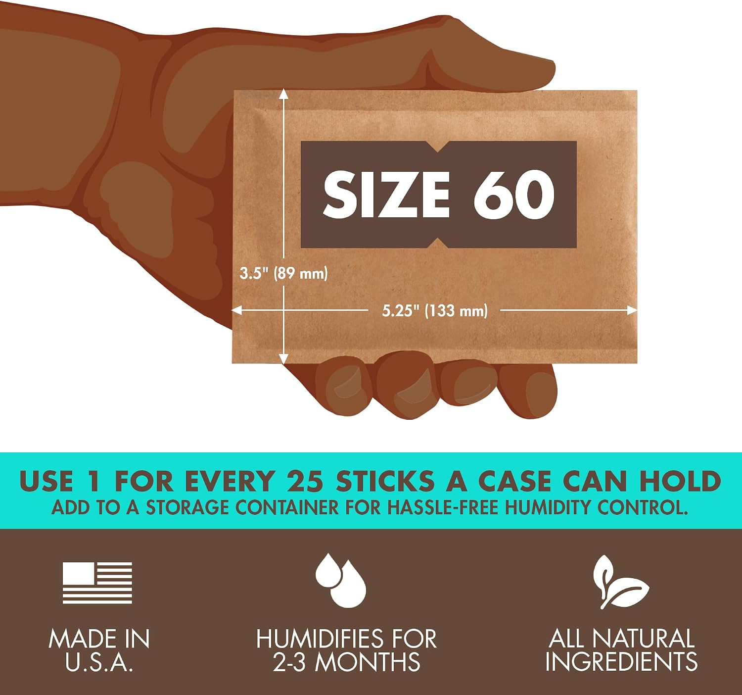 Boveda 75% Humidity Control Packs, Size 60, 20-Pack – Extremely Dry Climate