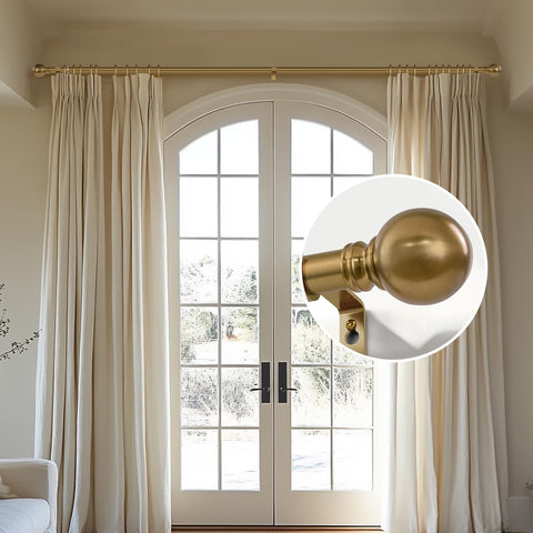Warm Gold Curtain Rods for Windows 28-48 Inch 1" Diameter Short