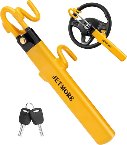 JETMORE Steering Wheel Lock with Keys Adjustable Wheel Locks for Anti Theft