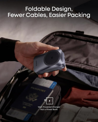 Anker Prime 25W Qi2.2-Certified Palm-Sized 3-in-1 Foldable MagSafe Charger