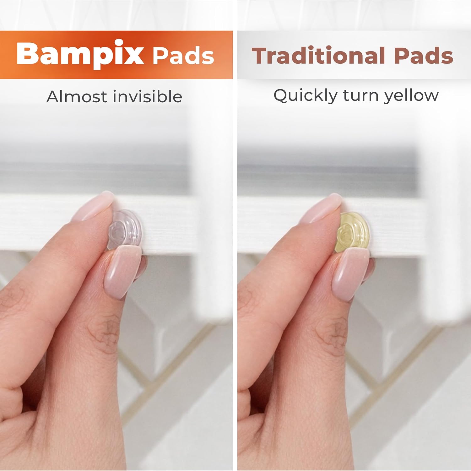 Jelly Button Cabinet Door Bumpers 256 Pack, Clear Self-Adhesive Rubber Pads