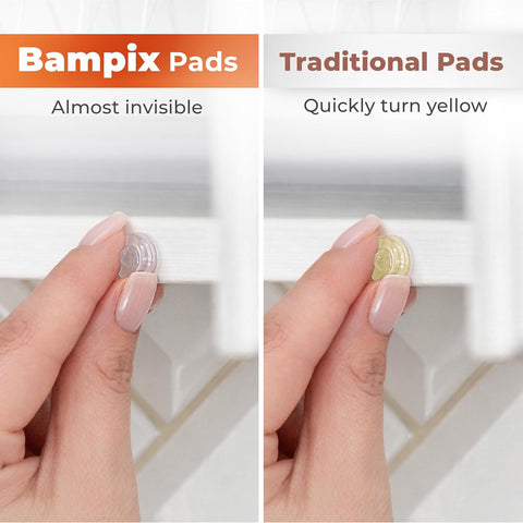 Jelly Button Cabinet Door Bumpers 256 Pack, Clear Self-Adhesive Rubber Pads