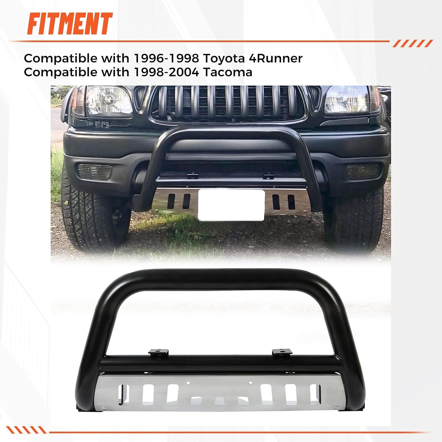 ECOTRIC Bull Bar Compatible with 98-04 Toyota Tacoma 96-98 Toyota 4Runner