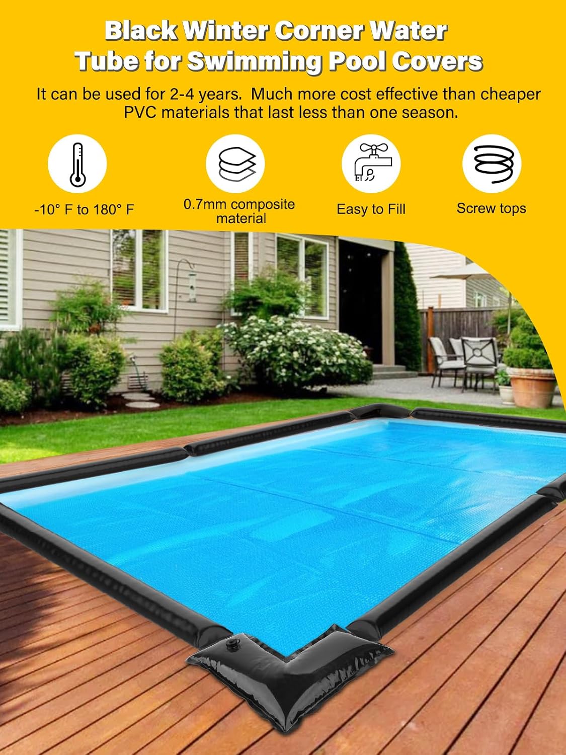 0.7mm Thicker Corner Winter Water Tube for Swimming Pool Covers