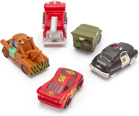 Disney Store Official Pixar Cars Bath Toys Set - Includes 5 Detailed Toys with a Straining Storage Bucket - Bath Time Fun & Water Play Set for Kids