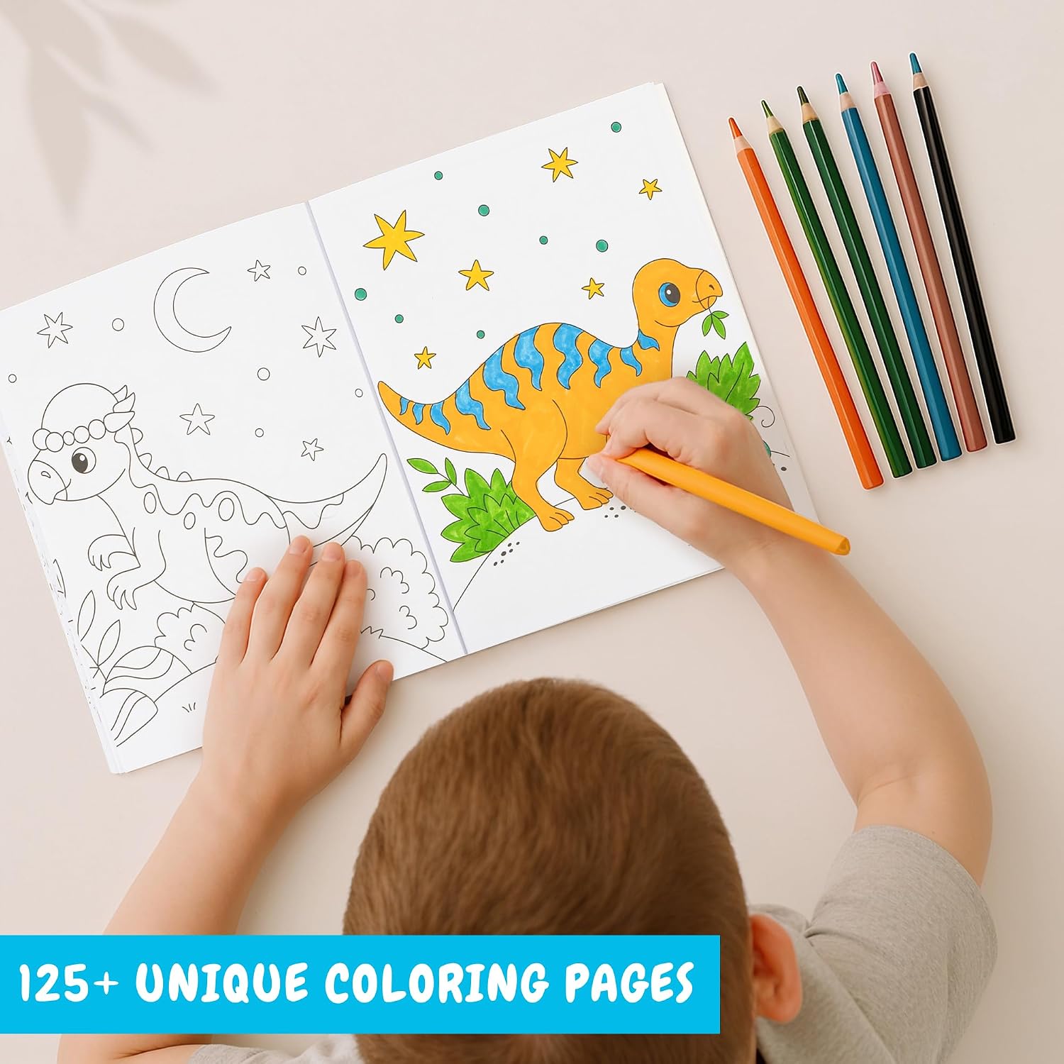ZICOTO Fun Coloring Books for Kids Set of 3 - Dinosaur, Space & Trucks