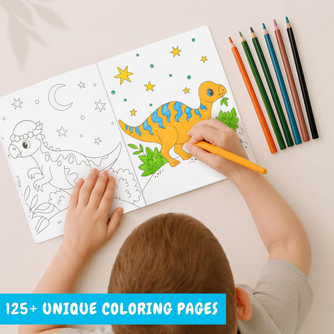 ZICOTO Fun Coloring Books for Kids Set of 3 - Dinosaur, Space & Trucks