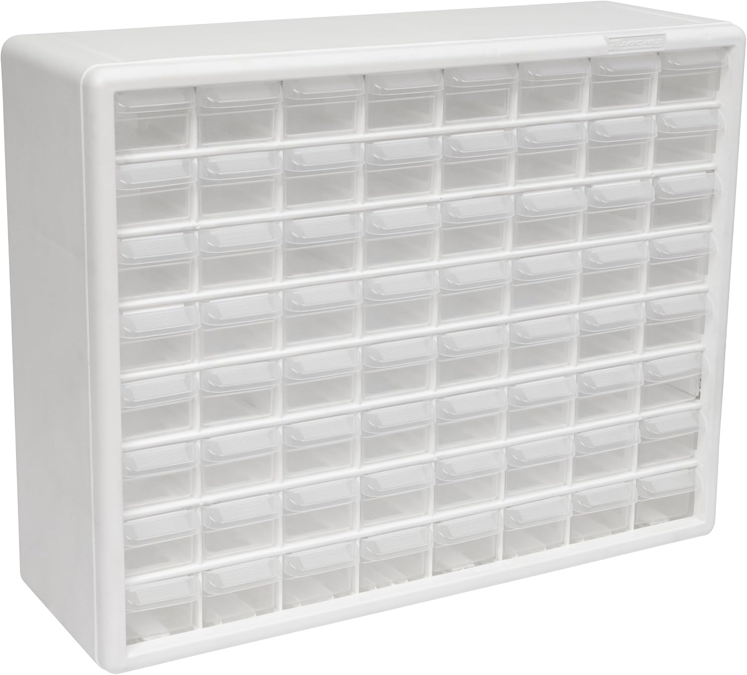 Akro-Mils 64-Drawer Plastic Storage Cabinet, 20" W x 6" D x 16" H, White