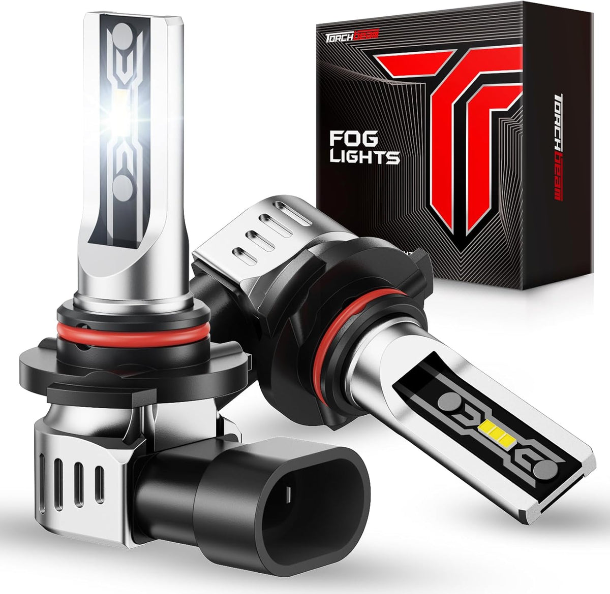 Torchbeam H10/9145 LED Fog Light Bulbs, 12000Lumens Upgrade, 600% Brightness H10 LED Fog Lights, 1:1 Replacement For Cars,Trucks,and SUVs,3-Minute Quick Installation,Pack of 2