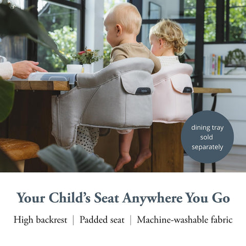 Inglesina Fast Table Chair, Desert Beige - Portable Baby High Chair - for Babies & Toddlers up to 37 lbs - Collapsible - Fits Tables 0.8'' to 3.5'' Thick - Compact & Easy to Use - Travel Bag Included