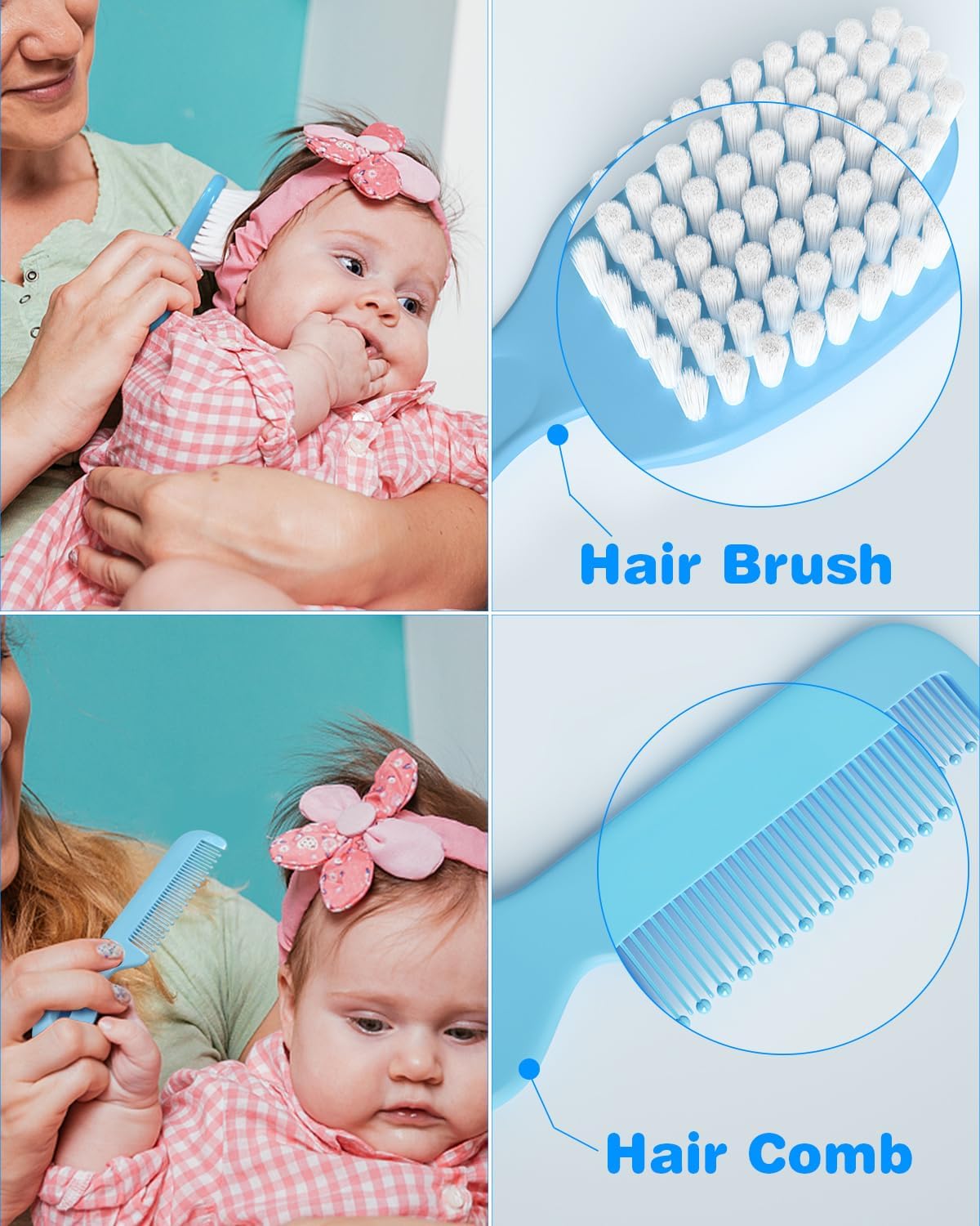 Baby Grooming Kit with Electric Nail Trimmer, 0-3 Years+, Blue