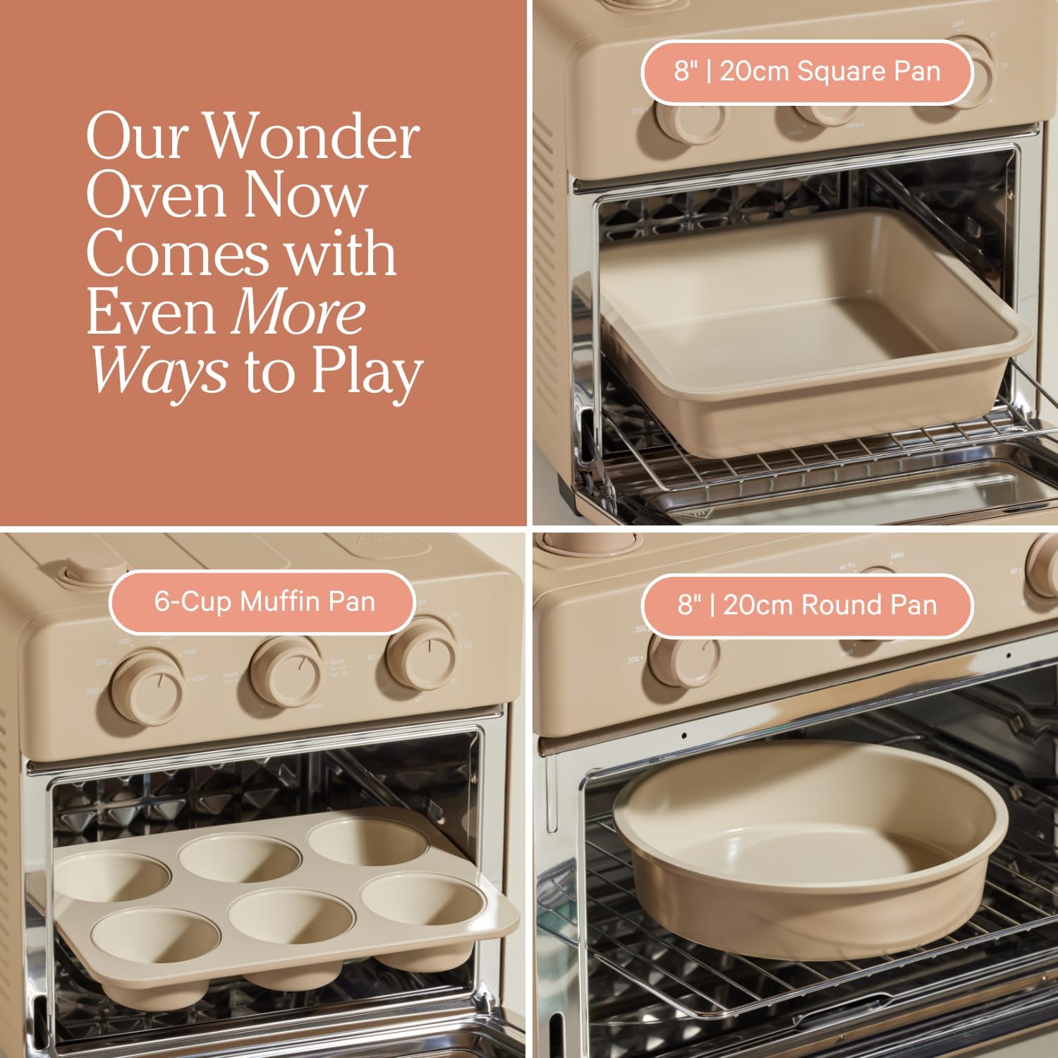 Our Place Wonder Oven Baker’s Kit, 3-Piece Round, Square & Muffin Pan Set