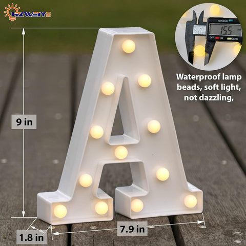 HXWEIYE Light Up Letters A, 8.58 Inch Battery Opearted, 12 LEDs