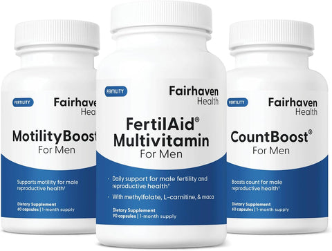 Fairhaven Health FertilAid Multivitamin, MotilityBoost & CountBoost Combo