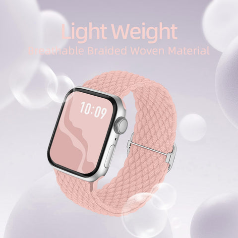 Braided Stretchy Solo Loop Compatible for Apple Watch Band 38mm 40mm 41mm 42mm 44mm 45mm 46mm 49mm for Women Men, Nylon Elastic Straps Wristbands for iWatch Series 10 9 8 7 6 SE 5 4 3 2 Ultra Ultra 2