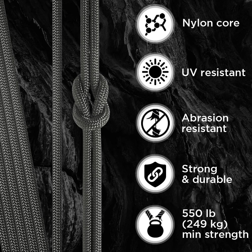 Paracord Rope 550 lb 4mm – Parachute Cord – Utility Camping Rope