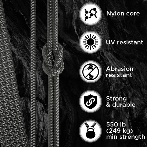 Paracord Rope 550 lb 4mm – Parachute Cord – Utility Camping Rope
