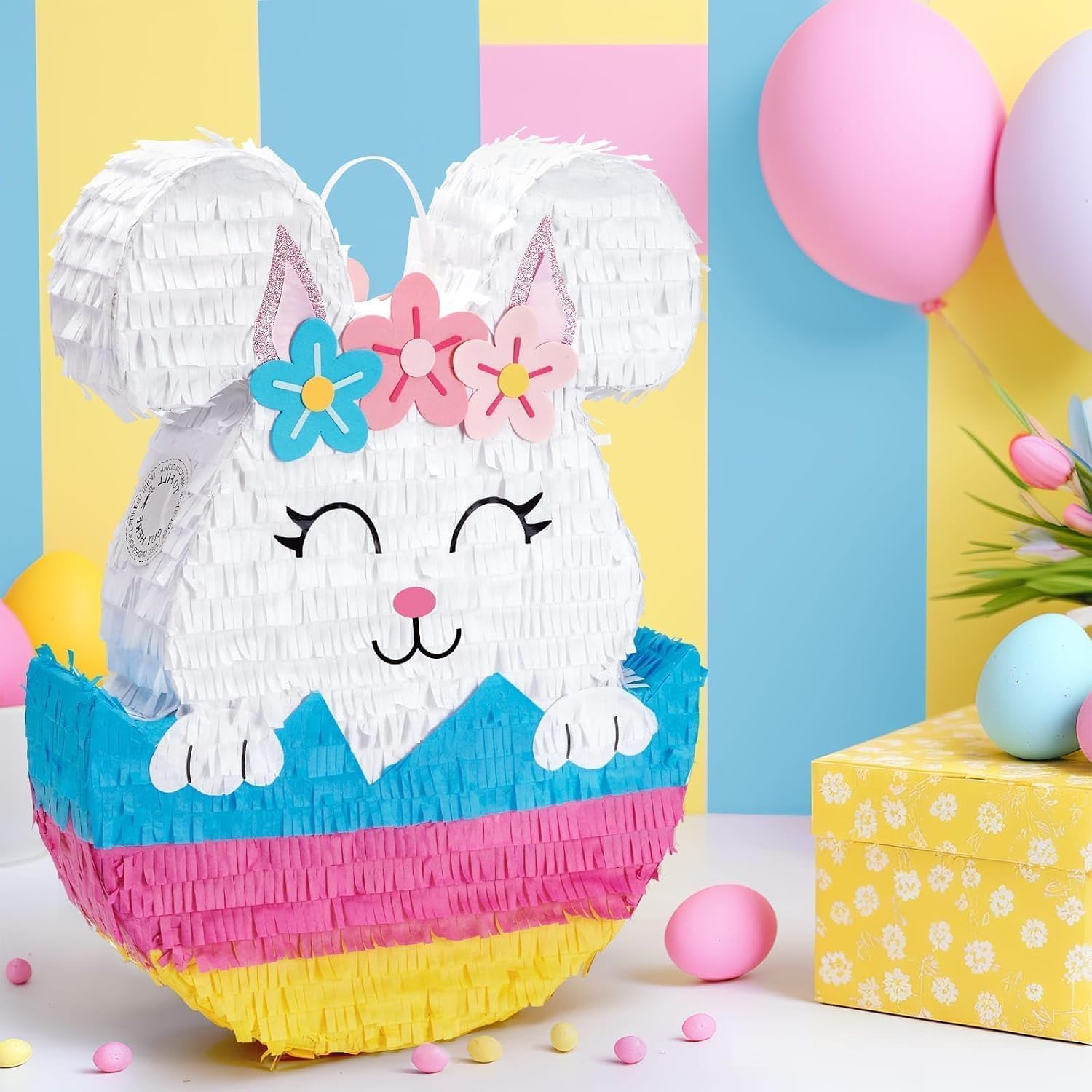 WERNNSAI Easter Bunny Piñata - Easter Rabbit Piñata, Spring Party Decor