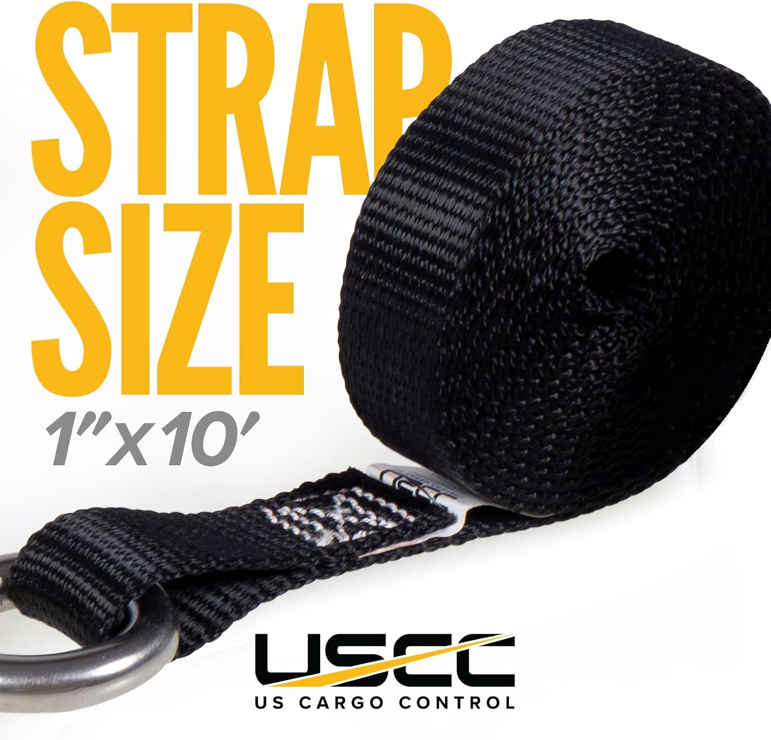 US Cargo Control Stainless Steel Ratchet Straps with S-Hooks 1" X 10' (4-Pack), 765 LBS Break Strength, Marine Tie Down Straps for Boats, ATVs, Trees, Camping, Snow, Saltwater Applications