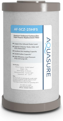Aquasure Fortitude V2 Series Triple Purpose Sediment/Carbon/Zinc Replacement Filters (1, Standard)