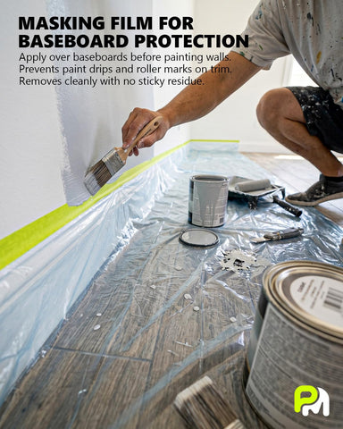 Pre-taped Automotive Masking Film for Painting - 22" x 66', 2 Rolls