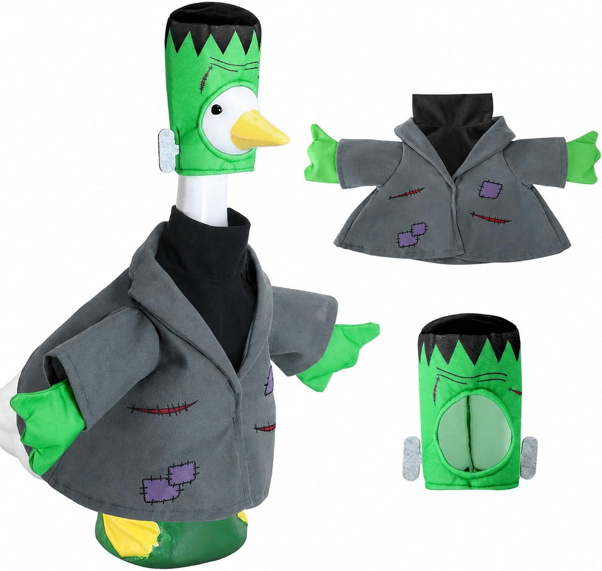 2 Pcs Halloween Monster Goose Outfits, Grey Porch Goose Monster Costume