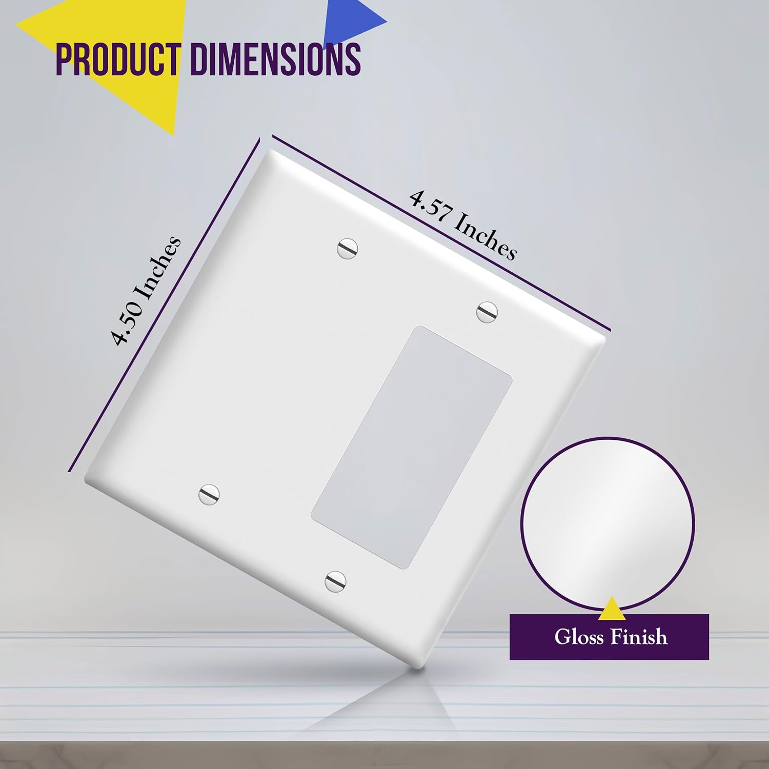 ENERLITES 2-Gang Blank and Decorator/GFCI Combination Wall Plate, White