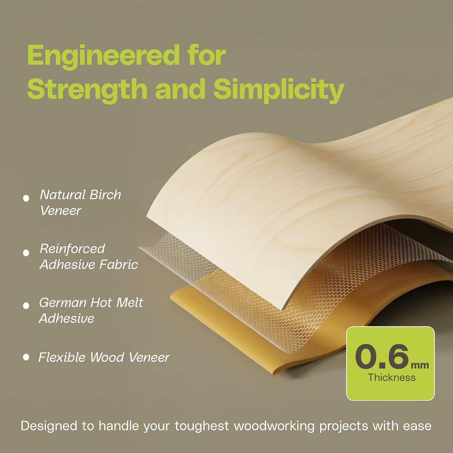 Edge Supply Birch 3/4 in x 50 ft Roll – Pre-Glued Iron On Wood Veneer Tape – Wood Veneer Edge Banding Tape with Hot Melt Adhesive, Smooth Sanded Finish Ideal for Furniture & DIY, Made in USA
