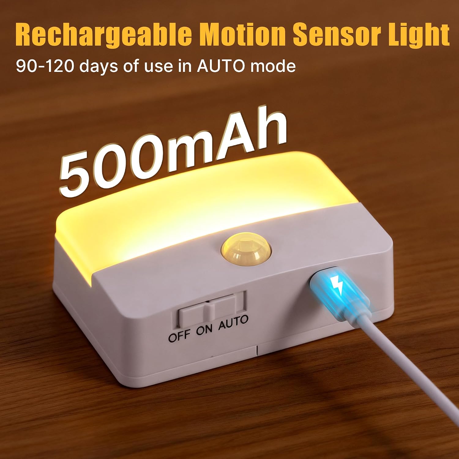 8 Pack Rechargeable Stair Lights for Indoor, Motion Sensor Night Lights