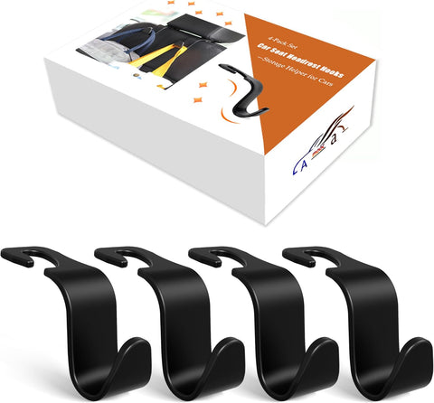 4-Pack Car Headrest Hooks Holds 55lbs Seat Storage Organizer for Bags