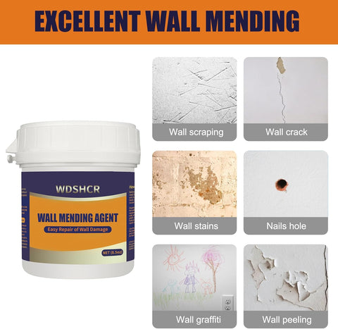 Drywall Repair Kit Drywall Hole Repair Patch Kits Wall Spackle Repair Paste with 8.5OZ White Wall Repair Putty with Scraper, Wall Surface Hole Fill Quick and Easy Solution (2Pack)